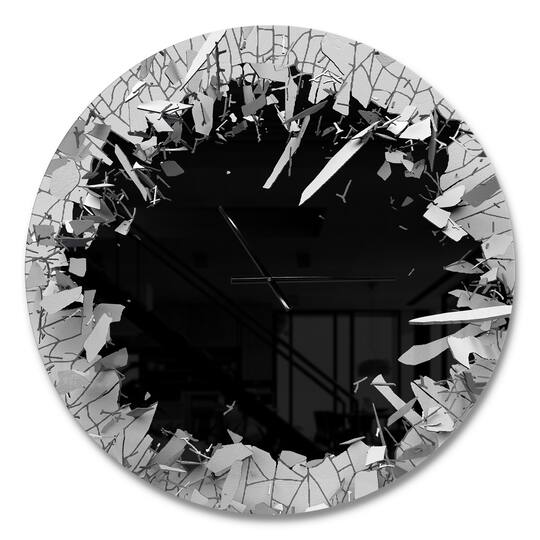 Designart Broken Wall 3D Abstract Design Modern Wall Clock